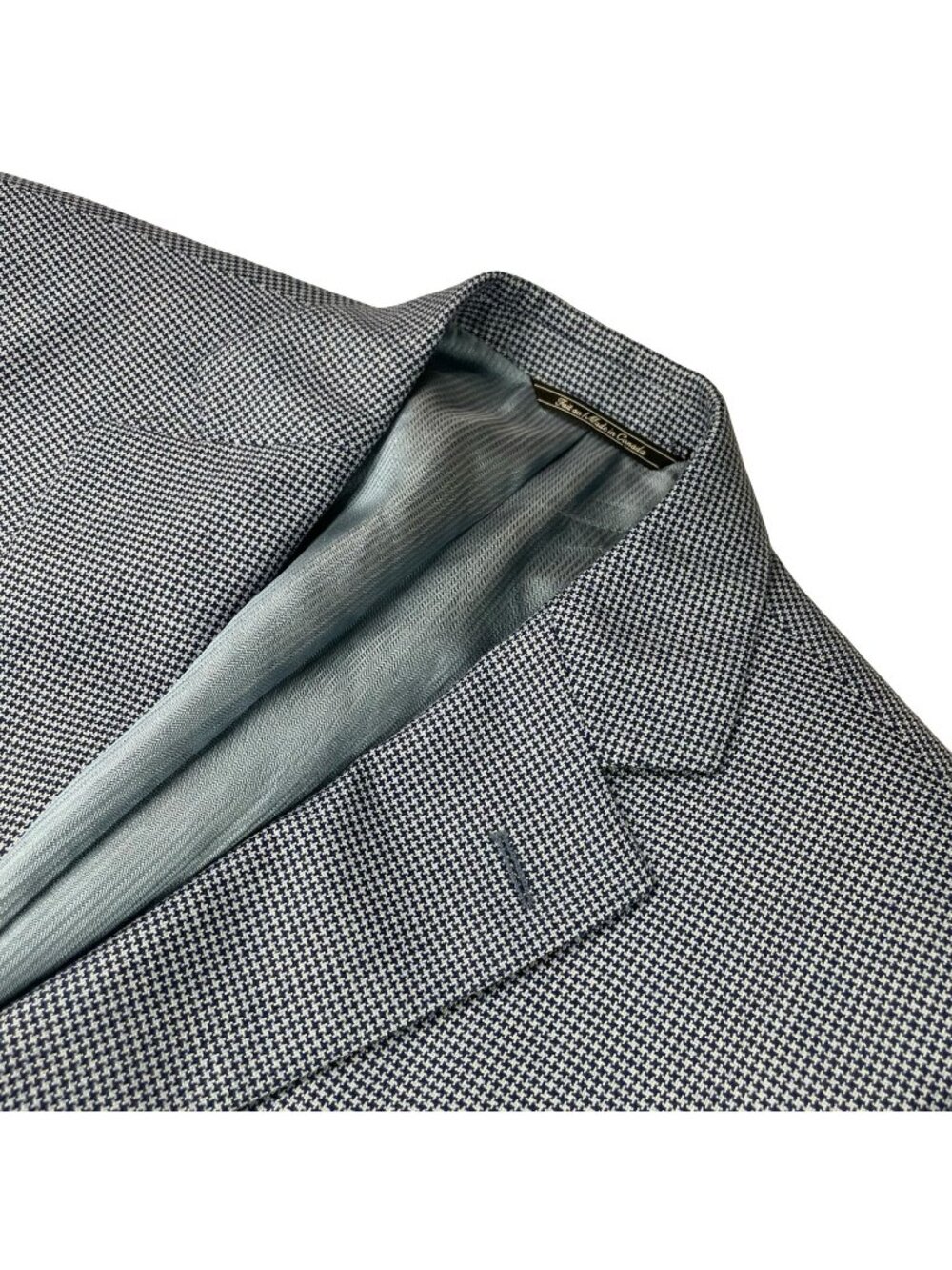 Jack Victor x Loro Piana Men's Cloud Cashmere/Silk Blazer Blue Houndstooth • 40S